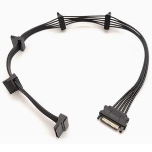 SATA Power Splitter Cable 19.7 in (500 mm) - 15 Pin SATA 1 Male to 5 Female Power Splitter Adapter Cable Powers up to 5 HDD, SSD, Optical Drives (1, Black)