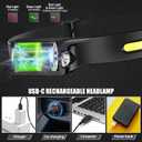 Headlamp Rechargeable 8 Pack, LED Headlight Flashlight Super Bright with 230 Wide Beam, 5 Modes Waterproof Head Lamp for Outdoor Hiking Running Camping