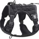Auroth Tactical Harness for Large Dogs No Pull Adjustable Pet Harness Reflective K9 Working Training Easy Control Pet Vest Military Service Dog Harnesses Black L