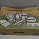 Sourdough Starter Kit with Jar  Complete Sourdough Bread Baking Supplies for Beginners, Includes 2 Silicone Proofing Baskets Baking Mat Sour Dough Kit - Green (34 oz with Mat & Sling)