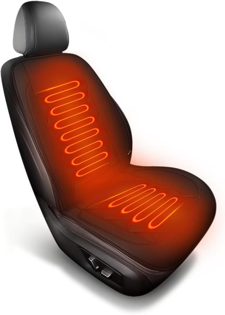 Mustat Premium Car Seat Cushion with Full Back and Seat Support  Ideal for Long Drives in Cars, Trucks, SUVs, and Vans (Black)