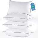 JOLLYVOGUE Bed Pillows Standard Size Set of 4, Cooling and Supportive Full Pillow 4 Pack with Down Alternative Filling for Side and Back Sleepers, Hotel Collection