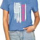 Patriotic Shirts July 4th Shirts for Women American Flag Heart T-Shirts USA Fourth of July Casual Tee Top (XL)