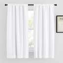 NICETOWN 100% Blackout Window Curtains, Cold and Full Light Blocking Drapes with Black Liner for Nursery, 63 Inches Drop Thermal Insulated Draperies for Loft (Pure White, 2 Pieces, 42 inches Wide)