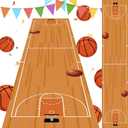 Thyle Basketball Party Carpet Runner Rug Party Hallway Aisle 10 ft Area Track Floor Runner Non Slip Basketball Sports Rug with 2 Carpet Tape for Decor Birthday Theme Gathering