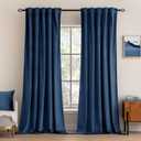 MIULEE Navy Blue Velvet Curtains 84 inches - Luxury Blackout Curtains for Bedroom Living Room Thermal Insulated Super Soft Window Drapes Rod Pocket & Back Tab, W52 x L84 inches, 2 Panels