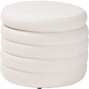 Baxton Studio Tabitha Ottoman, One Size, Ivory