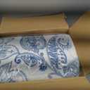 Pointehaven Combed Cotton Percale Printed Full Boho Paisley Blue Quilt Set - King Quilt and Two King Shams - Floral - Taupe Blue and Cream - Quilt (106x92in.) and Shams (20x36in.) - Reversible - Cotton