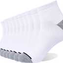 EnerWear 10P Pack Unisex Cotton Moisture Wicking Cushion Ankle Socks (White)