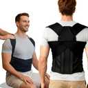 Back Posture Corrector Brace for Men, Back-Anchored Shoulder Support, 3.1-Inch Wide Straps, Adjustable Upper Back Straightener & Lower Spine Support to Help Reduce Slouching, Wear Under Clothes, Small