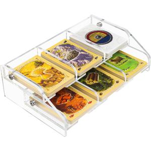 Acrylic Card Tray Organizer, Sorting Card Holder Compatible with Catan Settlers Board Game