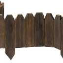 Wood Garden Edging, Wooden Fence Border Decorative Small Picket Panels for Flower Bed Barriers and Landscape Fencing
