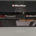 Mueller UltraToast Full Stainless Steel Toaster 2 Slice, Long Extra-Wide Slots with Removable Tray, Cancel/Defrost/Reheat Functions, 6 Browning Levels with LED Display, Housewarming Gifts New Home
