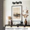 Emliviar 3-Light Bathroom Vanity Light Fixture, 21.9" Black Modern Wall Sconce with Clear Glass Shade, YCE237B-3W BK