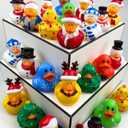 24 Pack Christmas Rubber Ducks Bath Toys for Kids Boys Girls Toddlers Christmas Party Favors Stocking Stuffers Gifts