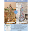HMASYO 6 FT Pop Up Christmas Tree with Timer Lights, Silver Christmas Tinsel Tree, Collapsible Artificial Pencil Christmas Tree for Indoor Home Apartment Porch Holiday Party Decorations