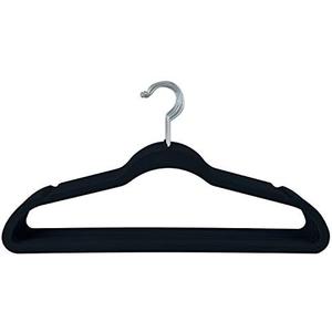 Simplify 9 Super Slim Velvet Huggable Hangers in Black