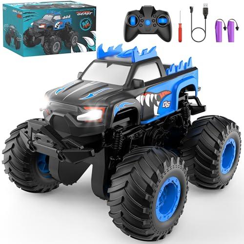 Remote Control Car, 20km/h All Terrain Monster Tuck Toys with Upright Driving and 360° Rotation, Remote Control Tuck with Auto Demo, 2.4Ghz Rc Car, Monster Trucks for Boys and Girls 3+ 4-7 8-12 Missing Remote