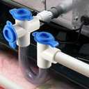 3/4 Inch Standard Condensate Trap with Cleaning Brush, PVC U Trap for HVAC Systems, Air Conditioner, Effectively Drains Condensate(2 Pack)