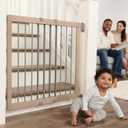 Regalo Safety 23.5"-42" Heritage & Home Wooden Baby Gate for Stairs & Doorways, Walk Through Stair Gate with Door for Babies, Toddlers, & Pets, American Designed and Owned