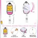 Kolldenn 12 Sets Teacher Appreciation Gifts Include Teacher Badge Reel Pencil Shaped Badge Holder Retractable Clip with Thank You Cards Gift Bags Thank You Gifts for Colleague Assistant