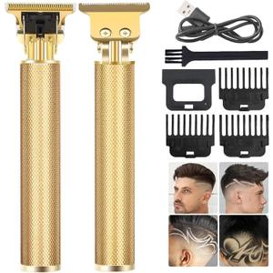 YOGINGO Professional Beard Trimmer for Men, Cordless Rechargeable Hair Trimmer for Men,T-Blade Hair Clippers,Hair Cutting Kit with Guide Combs, Gifts for Men (Gold)