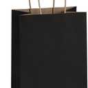 BagDream Gift Bags 100Pcs 5.25x3x8 Small Kraft Paper Gift Bags with Handles Bulk, Black Paper Sacks for Small Business, Retail, Merchandise, Grocery, Wedding Birthday Party favor