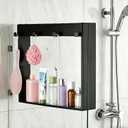 Hanging Shower Caddy for Glass | Over-The-Glass Shower Shelf, No-Drill, No-Rust | 20"x16" Matte Black 304 Stainless Steel | Bathroom Organizer for Shower Panels/Doors | Space-Saving & Sturdy (Black)