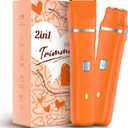 Facial Hair Removal for Women - Waterproof 2 in1 Rechargeable Eyebrow Facial Trimmer and Bikini Trimmer for Women, Painless Face Electric Razor/Shaver for Lip, Arms, Face, Peach Fuzz