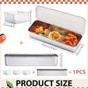 LemonRoad 6 Pcs Stainless Steel Snack Containers 3 Compartments Bento Boxes Reusable Lunch Snack Box with Lids Divided Portable Food Storage Containers for School Party Travel Picnic Home