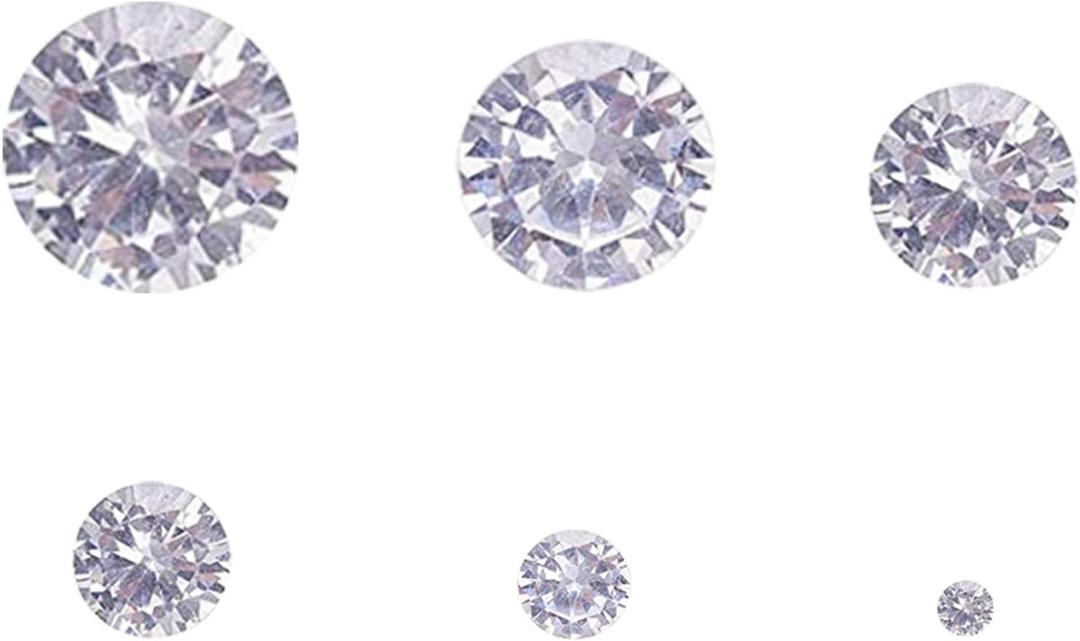 60pcs/Box Clear Cubic Zirconia Stone Loose CZ Stones Faceted Cabochons Rhinestone 6 Size(1-6mm) Pointed Back Diamante Gems for Nail Art Earring Bracelet Pendants DIY Craft Making