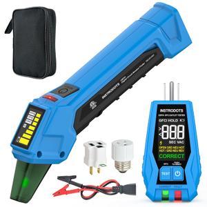 Circuit Breaker Finder Tool with Accessories, 90-135V AC Digital Breaker Finder with Integrated GFCI Outlet Tester, Circuit Tracer with Buzzer Alarm & Color Display, Includes Carrying Case