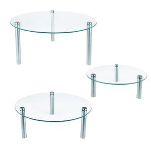3 Pcs Round Tempered Glass Cake Stands Set 8 10 13 Inch Cupcake Display Stand Plate for Dessert Table Serving Platter