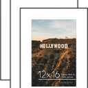 Americanflat Front Loading 12x16 Picture Frame with Shatter-Resistant Glass - Set of 3 - Use as 8x12 Frame with Mat - Metropolitan Collection - Photo Frames for Wall Display - Black