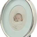 2x3 Oval Mini Picture Frame for Baby Zinc Alloy Pink Picture Frame Tabletop Display for Newborn Baby Kids Decoration Pink Blue (Baby Blue)