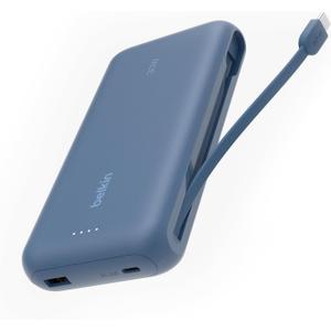 Belkin Portable Charger, Power Bank with Integrated Cable 20000 mAh 30W - Fast Charging USB C Power Delivery, iPhone Charger - iPhone 16 Series, iPad Pro, Galaxy S25 Series, & More - Blue