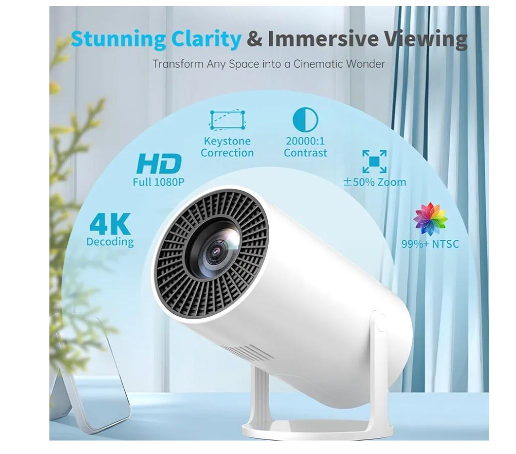 Mini Projector Portable Proyector 4K Support, Full HD 1080P Small Projector with 270° Rotatable Stand, Movie Projector Compatible with TV Stick/Smartphone/HDMI/USB for Bedroom/ Outdoor Camping