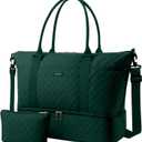 HOTOR Travel Duffel Bag - Weekender Bags for Women, Gym Tote Bags with Shoe Compartment, Carry On Overnight Bag with Toiletry Bag for Travel Essentials Travel Accessories, Dark Green, 13.4"17.3"7.9"