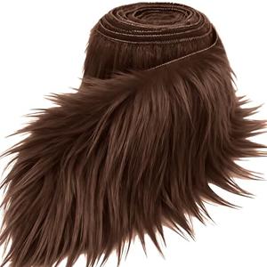 Brown 2x60Inch Faux Fur Shaggy Plush Faux Fur, Fabric Precut Strips Fluffy Fuzzy Faux Fur, Craft Beard Hair, Beard Miniature Dolls Rugs Mats Gift, Winter Halloween Christmas Costume Party Decor