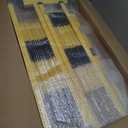 BBGS Yellow Black Expandable Barricade, Iron Security Mobile Parking Barrier, Driveway Fence Retractable Traffic Folding Portable Gate for Outdoor Road Garage Construction(120x400cm)