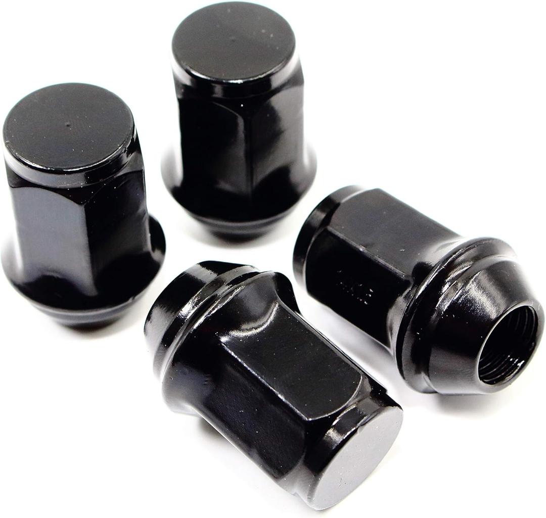 Set of 20 Veritek 14x1.5mm 1.5 Inch 38.5mm Overall Length 13/16 21mm Hex Black Lug Nuts for Buick Chevy Chevrolet Dodge Ford Jeep RAM Toyota Aftermarket Custom Wheels