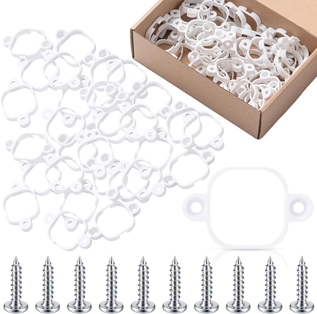 40 Pcs Refill Mount Compatible with Govee Pro H706 H806 Permanent Outdoor Lights Brackets with Screws for Soffit, Fascia, Clip Replace Glue (White)