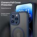 ImpactStrong Magnetic Guard Designed for iPhone 14 Pro Case [Camera Protection] [Military Grade Drop Tested] [Compatible with MagSafe] Slim Translucent Matte Phone Case (6.1") - Navy Blue