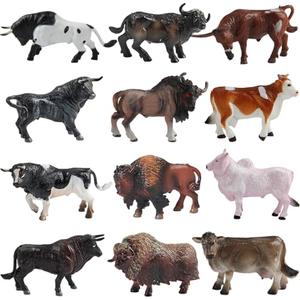 Mini Tudou 10 Pcs Farm Toy Set，Multicolor Cow Animal Figurines Cool Cake Topper & Exhibits for Ages 3 4 5 Boys&Girls