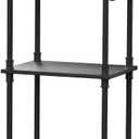 Aduanbang 4-Tier Industrial Pipe Ladder Shelf, Vintage Style Bookshelf, Freestanding Storage Rack Organizer for Living Room, Bedroom, Kitchen (Black(3-Tier))