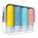 Zafit TSA Approved 3oz Leakproof Travel Bottles for Toiletries, Refillable Containers for Shampoo Conditioner Lotion Body Wash(Multicolored B)