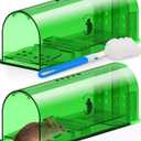 Motel Mouse Humane No Kill Live Catch and Release Mouse Traps, Reusable with Cleaning Brush - 2 Pack
