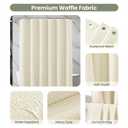 Inhousolu Fabric Shower Curtain, Waffle Weave 230 GSM Polyester, Weighted Hem, Metal Hooks Included, Water Repellent Washable, 72 x 84 Inch, Ivory
