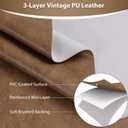 Faux Leather Fabric, 55" Wide 1.3mm Thicken Upholstery Fabric by The Yard Soft Marine Vinyl Fabric Vintage PU Leather Sheets for Crafts Sewings Chairs Seats Wallets Cushions, 3 Yard Yellow Brown