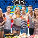 2 x Dog Paw Birthday Backdrop, 59.1x39.4in Cartoon Dog Themed Backdrop for Boys Girls Party Decorations Baby Shower Photo Banner Props